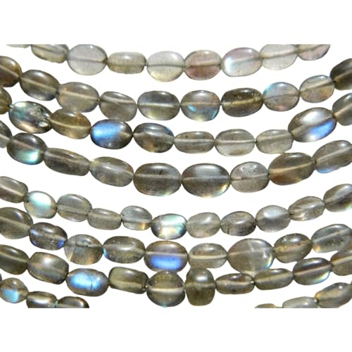 Perles ovales en labradorite pour bijoux et loisirs créatifs de 13 pouces