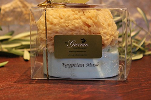 The Grecian Soap Company Goat's Milk & Olive Oil Soap with an Embedded Natural Sea Sponge - Egyptian Musk