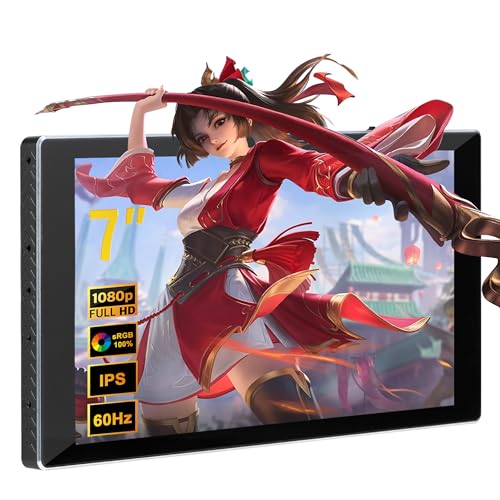 wisecoco 7 inch Portable Monitor 1080P FHD 60Hz Mini Pocket Touchscreen Display USB C HDMI Ultra Thin Lightweight IPS Second Screen Gaming for Raspberry Pi 5/4 PC/Laptop/PS5/XBOX/Switch by wisecoco - Used condition - US$78.32