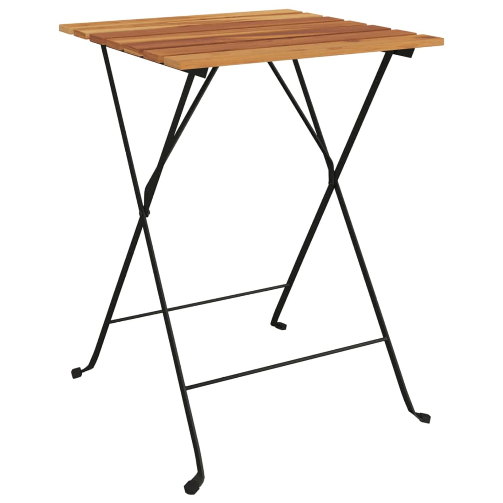 Homgoday Muebles cafetería Plegables 3 Piezas Madera Maciza Teca y Acero