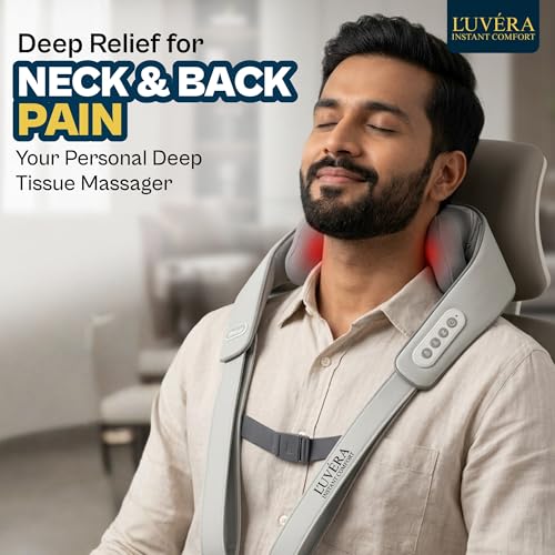 Image of L'UVERA Neck and Back Massager for Cervical Pain Relief with Heating, Body Massagers for Aches and Relief, Electric 5D Cervical Massage Machine for Deep Tissue Neck, Back, Shoulder, Legs and waist