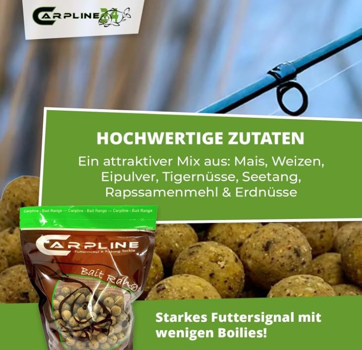 Premium Boilies Tinuts Tigernuss - 5 kg - 24 mm - Karpfenköder zum Angeln, Futterboilies zum Anfüttern von Karpfen, Carp Baits, Angelfutter mit Lockstoff