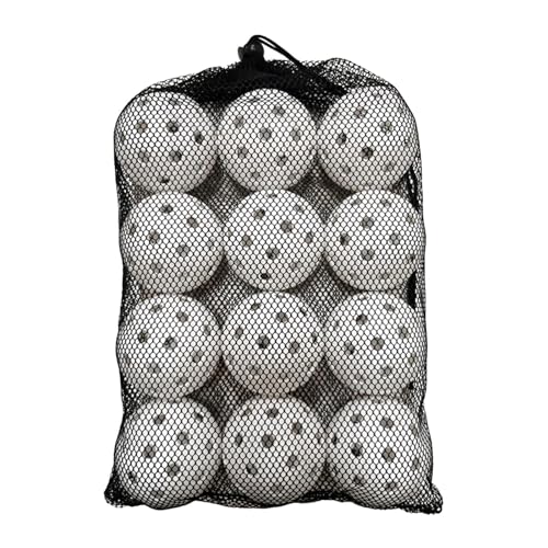 DeeRace 12個 ピックルボールボール 屋内外ピックルボールボール 40/穴 74mm 野球 練習 ボール トレーニング 競技用ボール スポーツゲーム競技用, 白