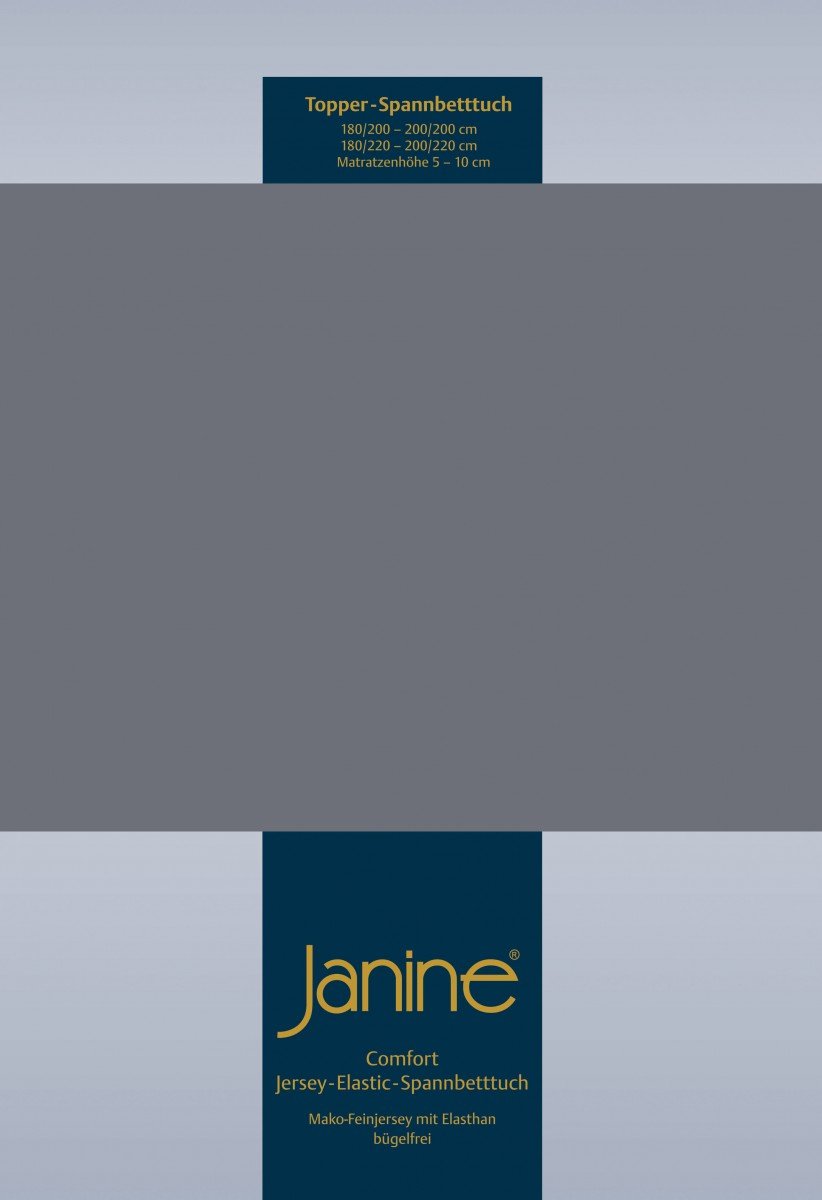 Janine 5001 Topper-Spannbetttuch Elastic 180/200 bis 200/220 cm opalgrau Fb. 48