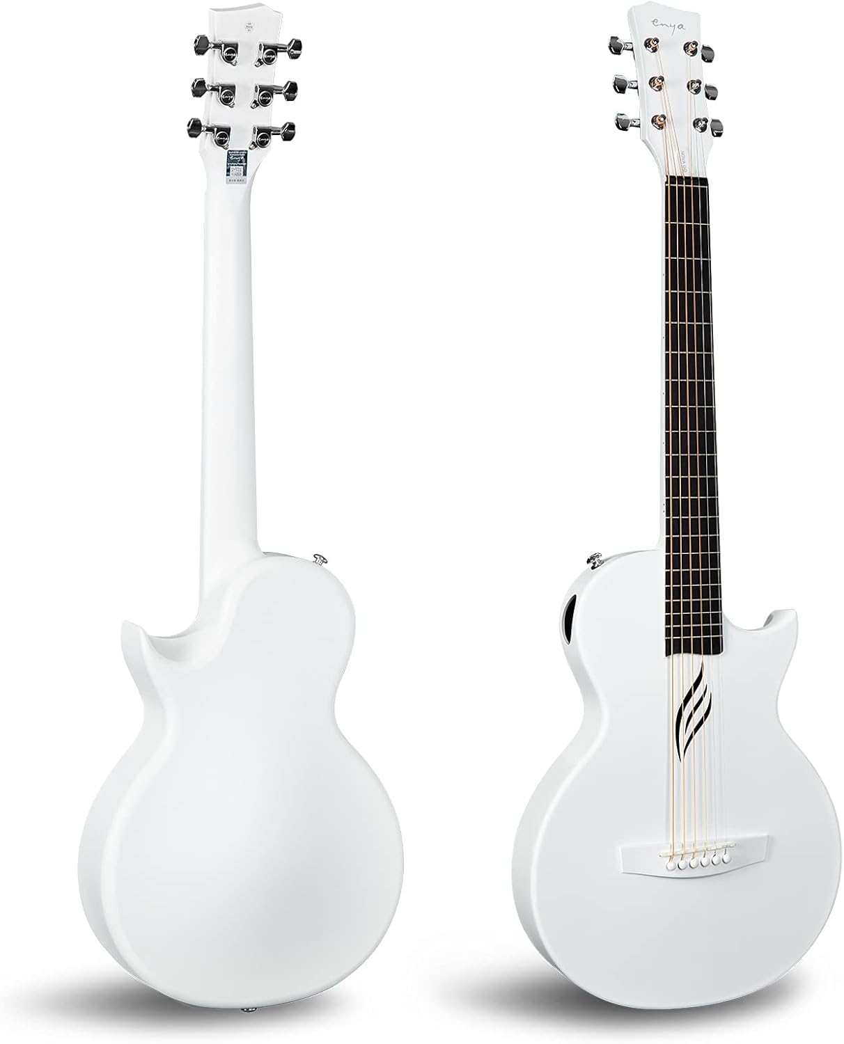 Enya Akustik Elektrische Gitarre Set - 35 Zoll Nova Go SP1 Guitar Kohlefaser Cutaway Gitarre für Kinder Erwachsene Anfänger Starter Kit mit Smart AcousticPlus Tonabnehmer Gift Set