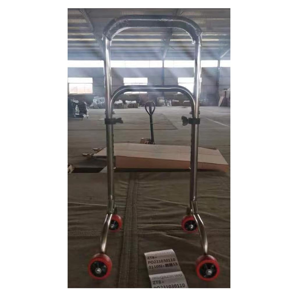 Asistente de Soporte para Silla para Personas Mayores, bastón para Caminar con 4 Ruedas, bastón Ajustable Que lo Mantiene en Movimiento (Silver 36 * 78)