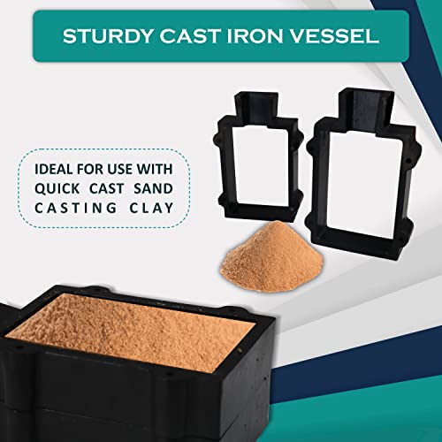 Simond Store Sand Casting Cast Iron Flask Mold, Jewelry Making Supplies For Molding Sand & Metal Casting - Jewelry Metal Casting 2 Part Cast Iron Mold Frame #TOP6