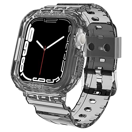 Goton Watch Band Compatible for 38mm 40mm 42mm 44mm 41mm 45mm for iWatch SE Series 7 6 5 4 3 2 1,Sports Wristband with Protective Bumper Case