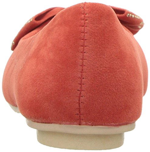 Laura Ashley Kid's Ballerina Flat with Studded Bow, Coral Suede, 13 M US Little Kid3