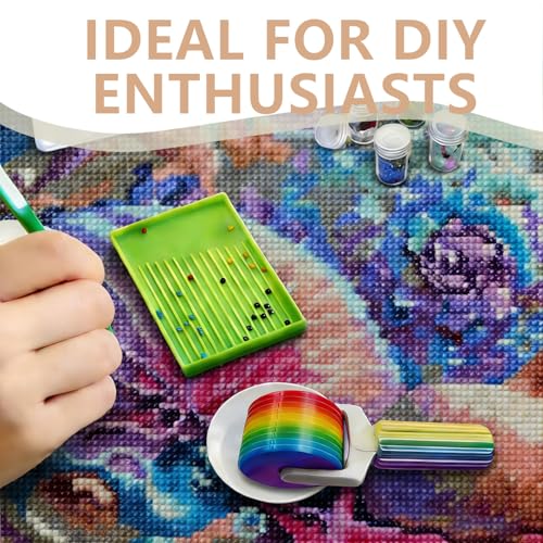 Image of Diamond Art Roller, 2025 New Essential DIY Craft Tool for Rhinestone Embroidery, Easy-Grip Hand Roller, Detachable Diamond Painting Tools and Accessories(Pink Color)