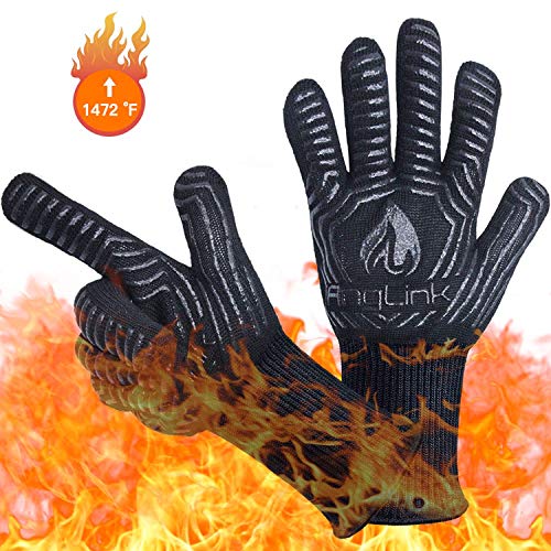 AngLink BBQ Grill Gloves, 1472F Extreme Heat Resistant Grilling Gloves for Cooking, Baking