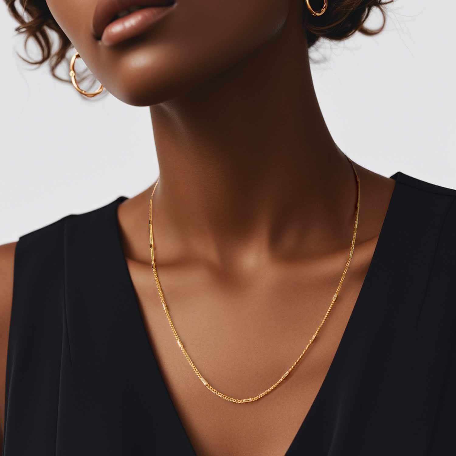 14K Gold Chain for Women 1.6mm Golden Cuban Link Chain for Mens Gold Necklace Waterproof Golden Necklace Subtle Elegance with a Twist Dainty Necklaces for Women 16,18,20,22,24in - Image 5