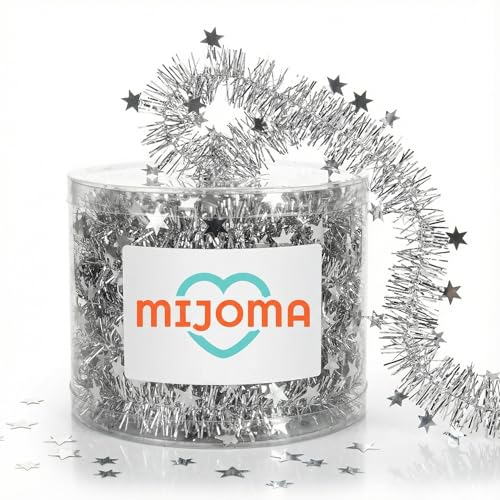 MIJOMA Lametta Drahtgirlande Funkelnde Sterne - 7m Weihnachtsgirlande...
