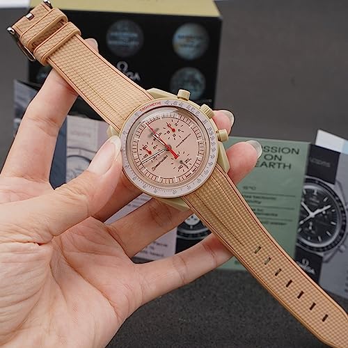 Bracelet montre 20mm caoutchouc et acier premium