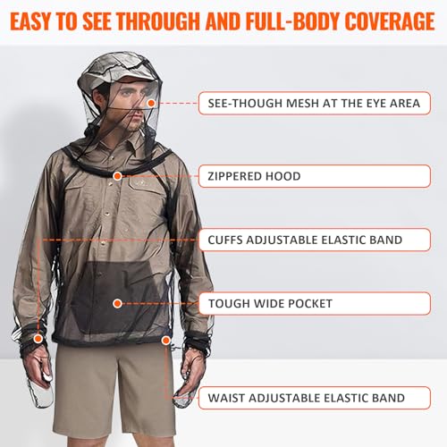 Chaqueta Mosquitera para Hombre y Mujer, 2 Piezas con Guantes miniatura 2