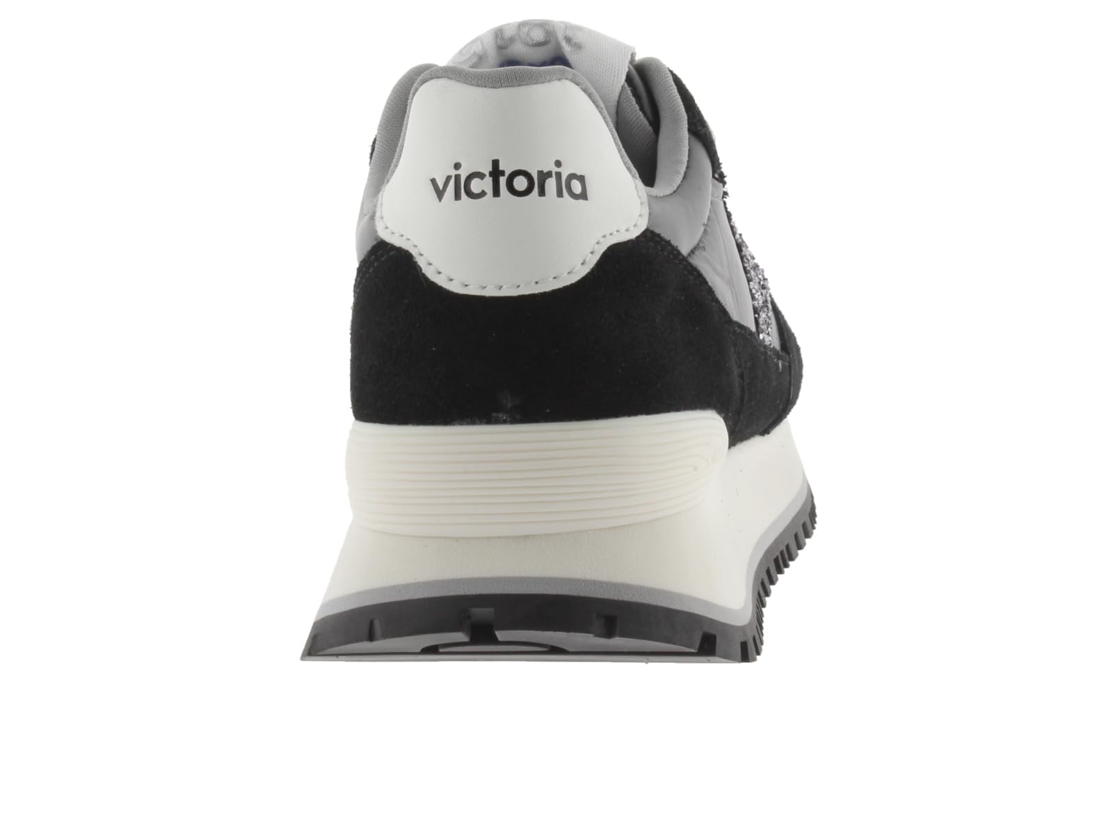 Victoria Baskets Viento 1157102 | Nylon Métallisé & Logo Pailleté & Pièces En Daim Assorties & Semelle Crantée pour Femme