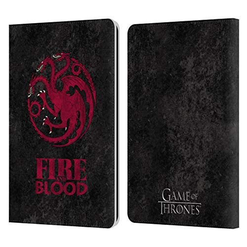 Head Case Designs Officially Licensed HBO Game of Thrones Targaryen Dark Distressed Look Sigils Leather Wallet Case Compatible with Kindle Paperwhite 1/2 / 3