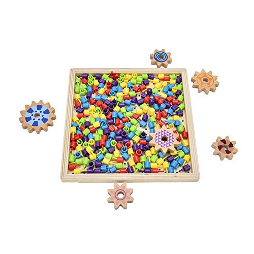 Preisvergleich Produktbild Zerodis Pilz Nägel Steckbrett Puzzles Bunte Bausteinziegelsteine Kreative DIY Mosaik Lernspielzeug für Kinder über 3 Jahre alt