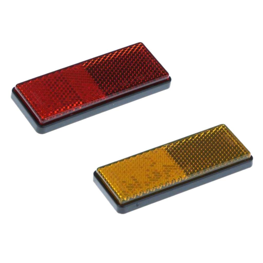 The Style Sutra 2 Pieces Car Reflector Light Reflective Strips On Self Adhesive Yellow & Red|Motors | Parts & Accessories | Car & Truck Parts |2 Pieces Car Reflective Strips-image-1
