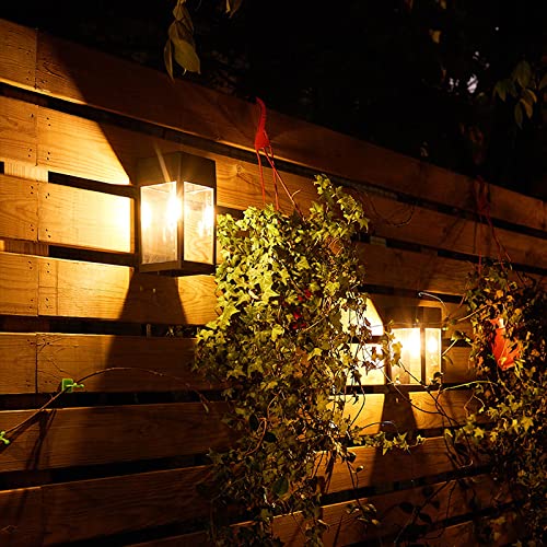 Luces de pared solares para exteriores, luces de jardín clásicas negras para puerta, patio y porche (2 piezas) Cover