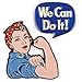 Rosie The Riveter and We Can Do It Enamel Pin Set - Strong Rubber Backing Clasps