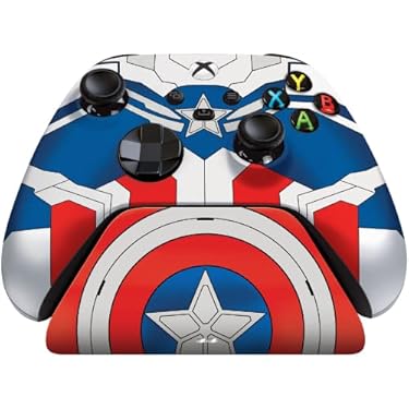 AMAZON - Razer Limited Edition Captain America Wireless Controller & Quick Charging Stand Bundle for Xbox Series X|S, Xbox One: Impulse Triggers – Textured Grips – 12hr Battery Life – Magnetic Secure Charging