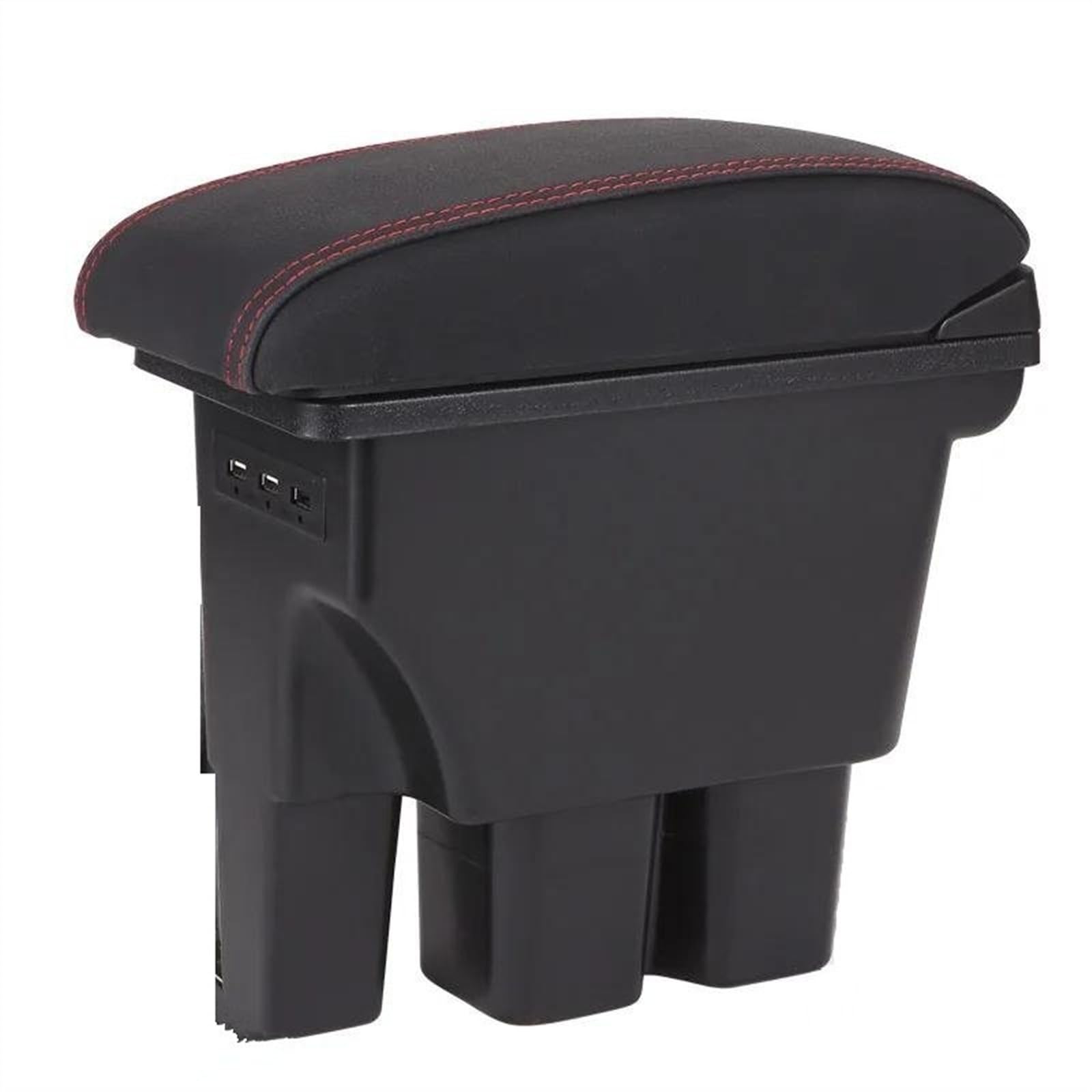 NMJLQW Storage Rack Armrest Box Car Armrest 2018-2023 Storage Box Retrofit Interior Details Car Accessories For Jimny JB74(B1 Black red Corium)