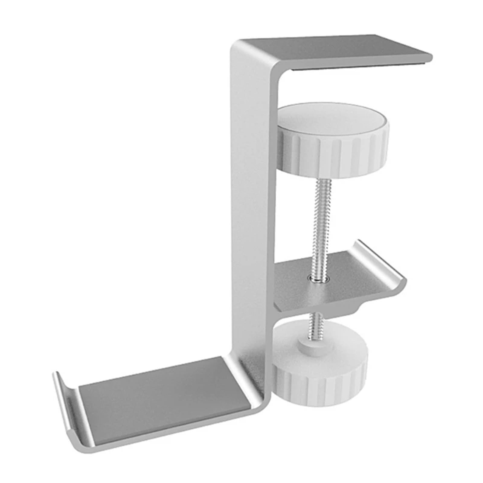 Supporto Per Cuffie Gancio porta auricolari in metallo da 2 pezzi sotto il supporto for cuffie da scrivania Gancio for cuffie con morsetto regolabile universale Per La Scrivania(Silver)