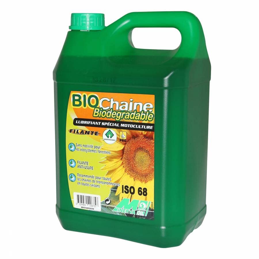 Minerva - Aceite de Cadena Biodegradable Especial de 5 litros (100% Fabricado en Francia)