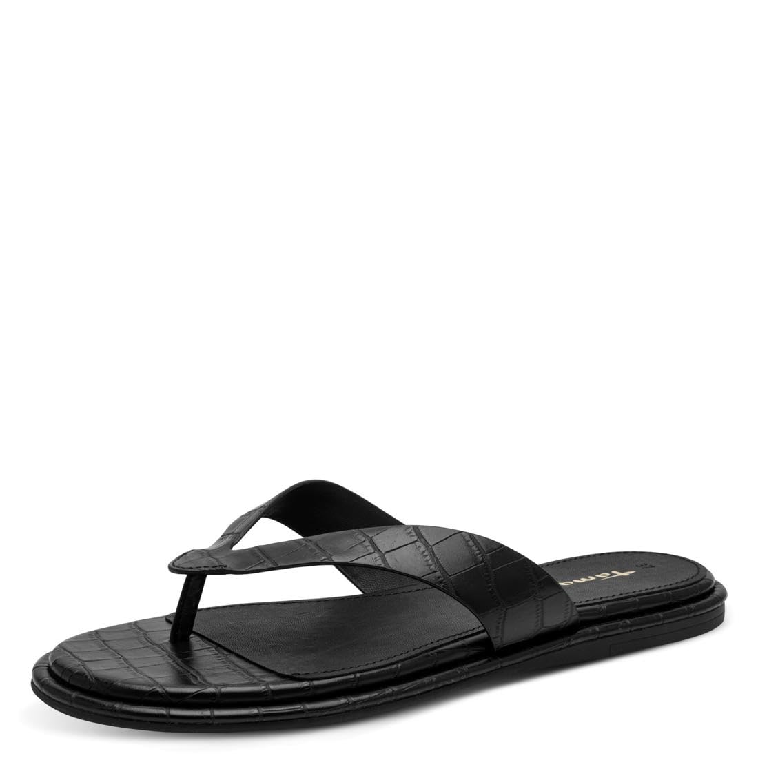Tamaris Women's toe-post mule flat black 6.5 UK