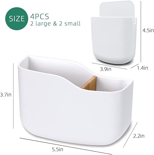 Miniatura 6 de Soporte de pared para control remoto, 4 unidades, soporte para bolígrafo para pared, sin agujeros, autoadhesivo, caja organizadora de almacenamiento