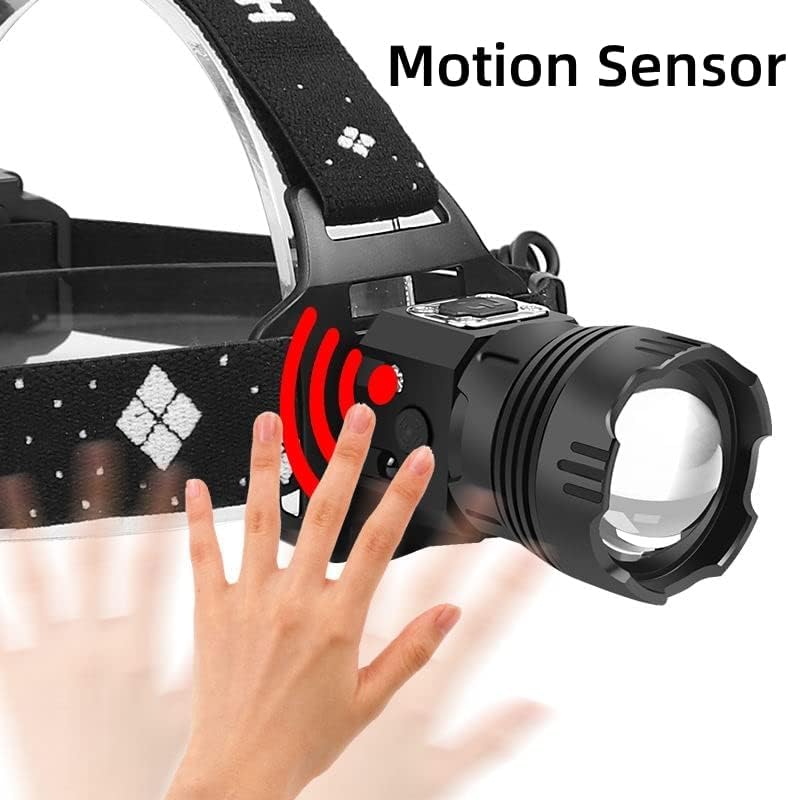 Linterna frontal LED recargable impermeable que evita caídas en senderismo y camping nocturno 7