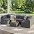 Wisteria Lane 7 Pieces Outdoor Patio Furniture Set, Wicker Outdoor Patio Sectional Sofas with Coffee Table, All-Weather Patio Conversation Set for Garden Backyard, Grey