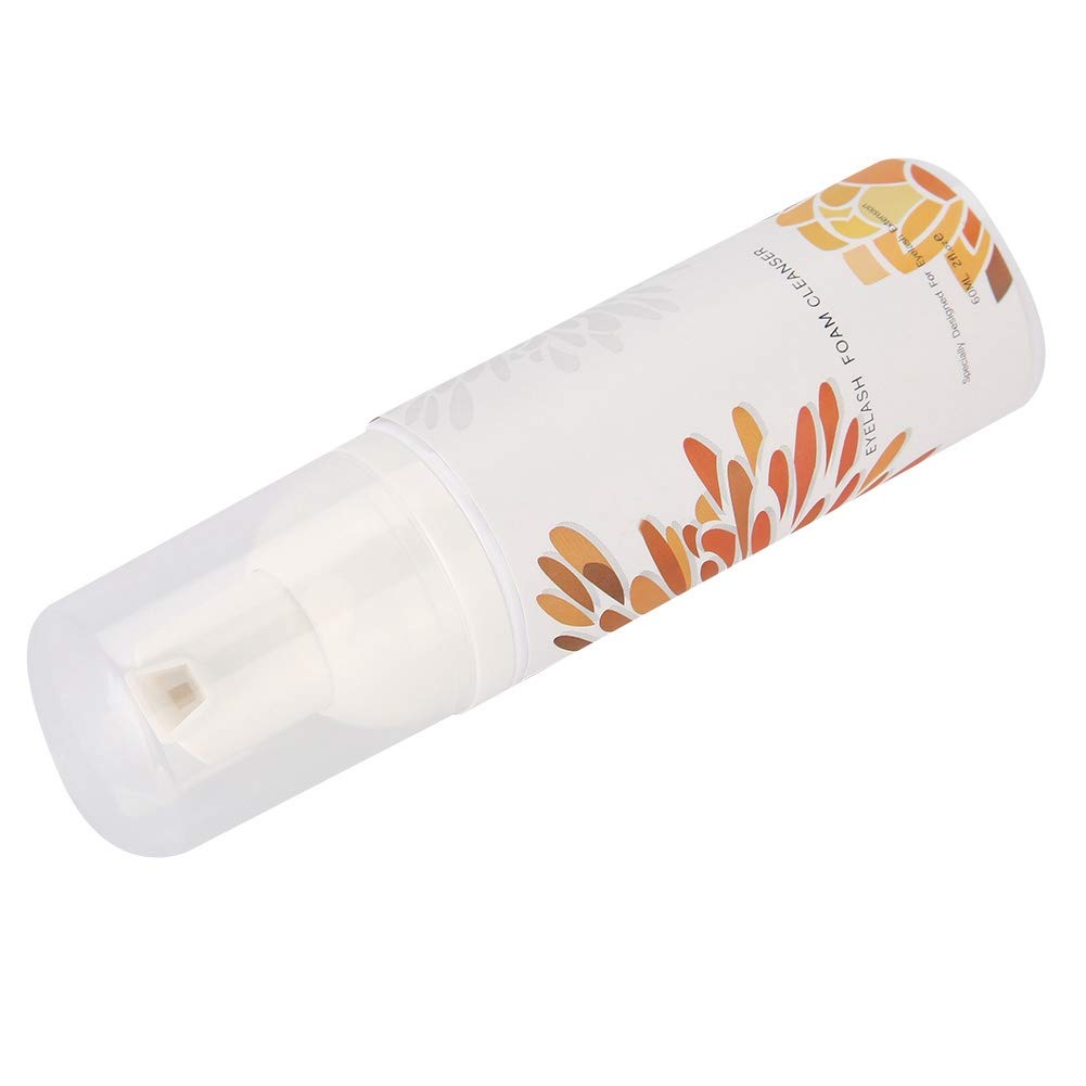 Limpiador de pestañas de espuma de 60 ml, limpiador de pestañas, removedores de maquillaje, removedores de maquillaje de ojos, champú y cepillo perfecto para uso en salón y cuidado del hogar [02]