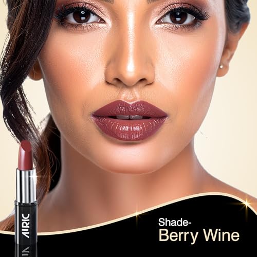 Image of Auric MatteRich Lipstick | Berry Wine, 4.2g | Intense Matte Finish | Bold Long-Lasting Lipstick | High Pigment | Comfortable Wear | Vegan & Paraben-Free
