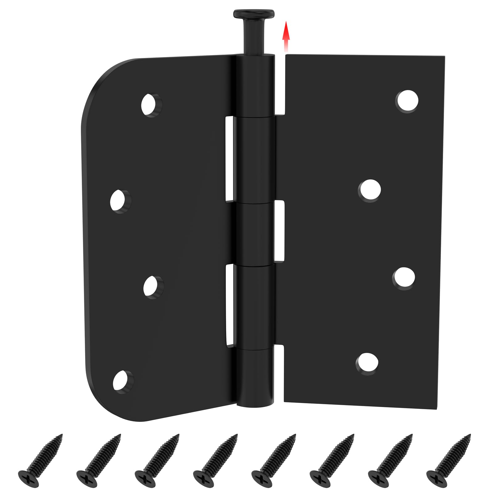 Bisagras extraíbles resistentes, bisagras de puerta exterior, bisagra de puerta de acero inoxidable (12, negro)