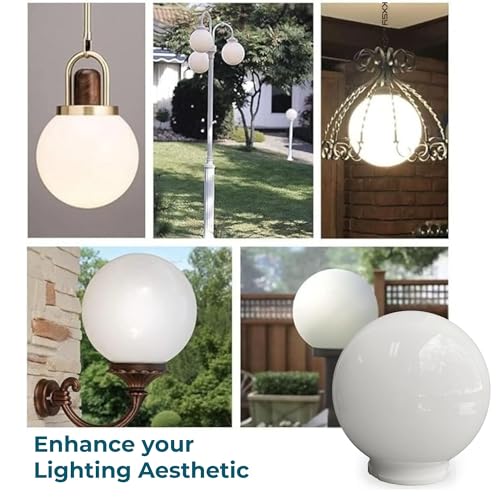 Image of Beam Lighting 6-inch White Acrylic Replacement Globe - Cover for Ceiling, Wall Fixtures, Lamp Posts, or Streetlights (Pack of 2)