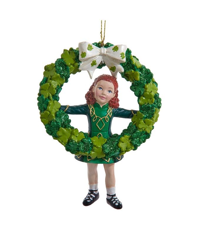 Décoration fille irlandaise couronne Kurt S. Adler pour table festive et cheminée