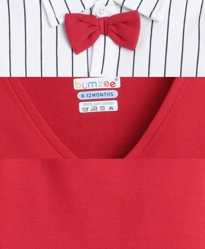 BUMZEE Conjunto formal de algodón para niños, ajuste regular, mangas completas, cuello y cuello