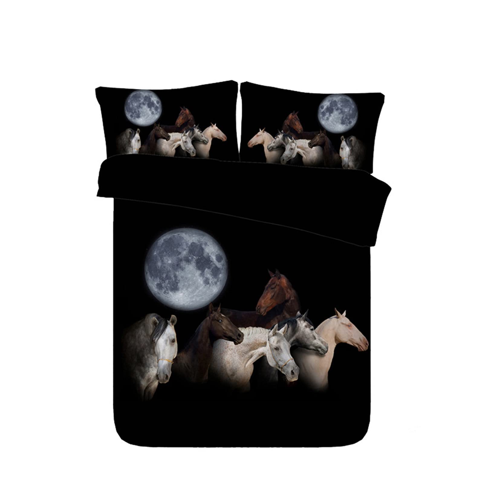 Parure de lit chevaux sur la plage 3D King Size pour lit 2 personnes