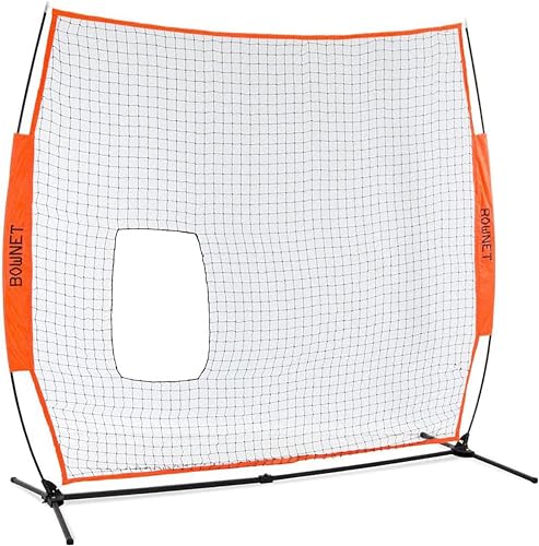 Bownet (7' x 7') Pitch Thru Softball Protection Screen for High-Intensity Batting Pitching Training Practice - Protect Coaches and Players with View of Hitting - NET ONLY