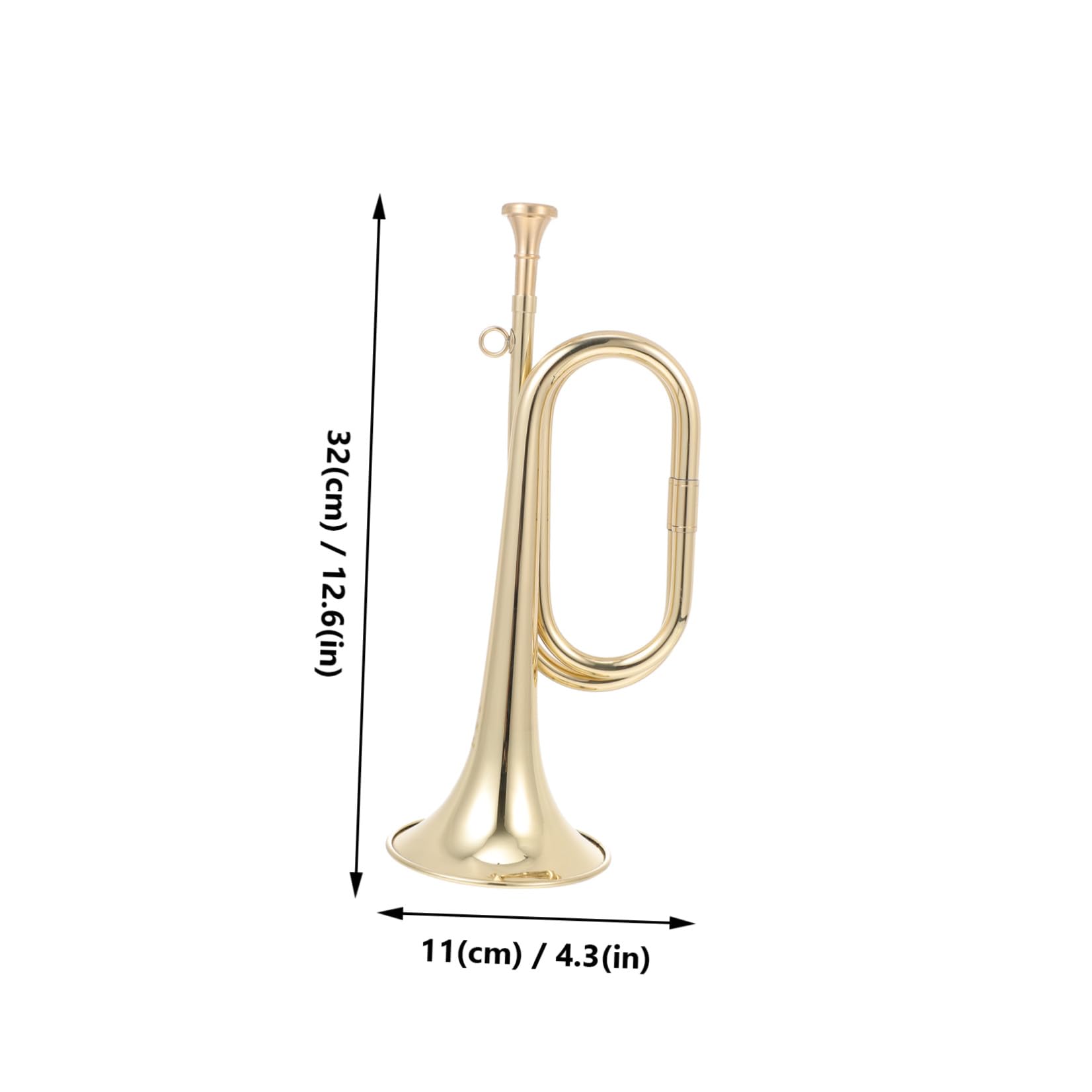 ERINGOGO Tromba Militare in Ottone Dorato per Principianti Strumento Musicale Educativo per Regalo Decorativo per Scrivania e Apprendimento Musicale