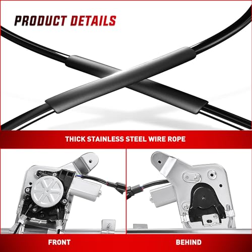 Image of Nilight Rear Driver Side Power Window Regulator /Motor Compatible with 2001 2002 2003 2004 2005 2006 Chevrolet Avalanche Silverado Suburban GMC Sierra Yukon XL 1500 2500 3500 741-578