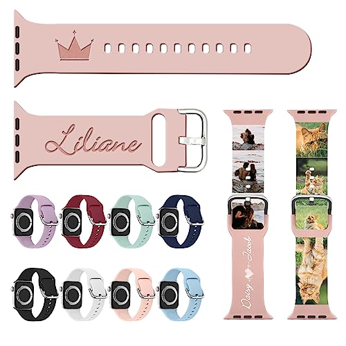 Skartam Custom Bands Compatible with Watch 38/40/42/44/45mm Personalized Name Silicone Bands...