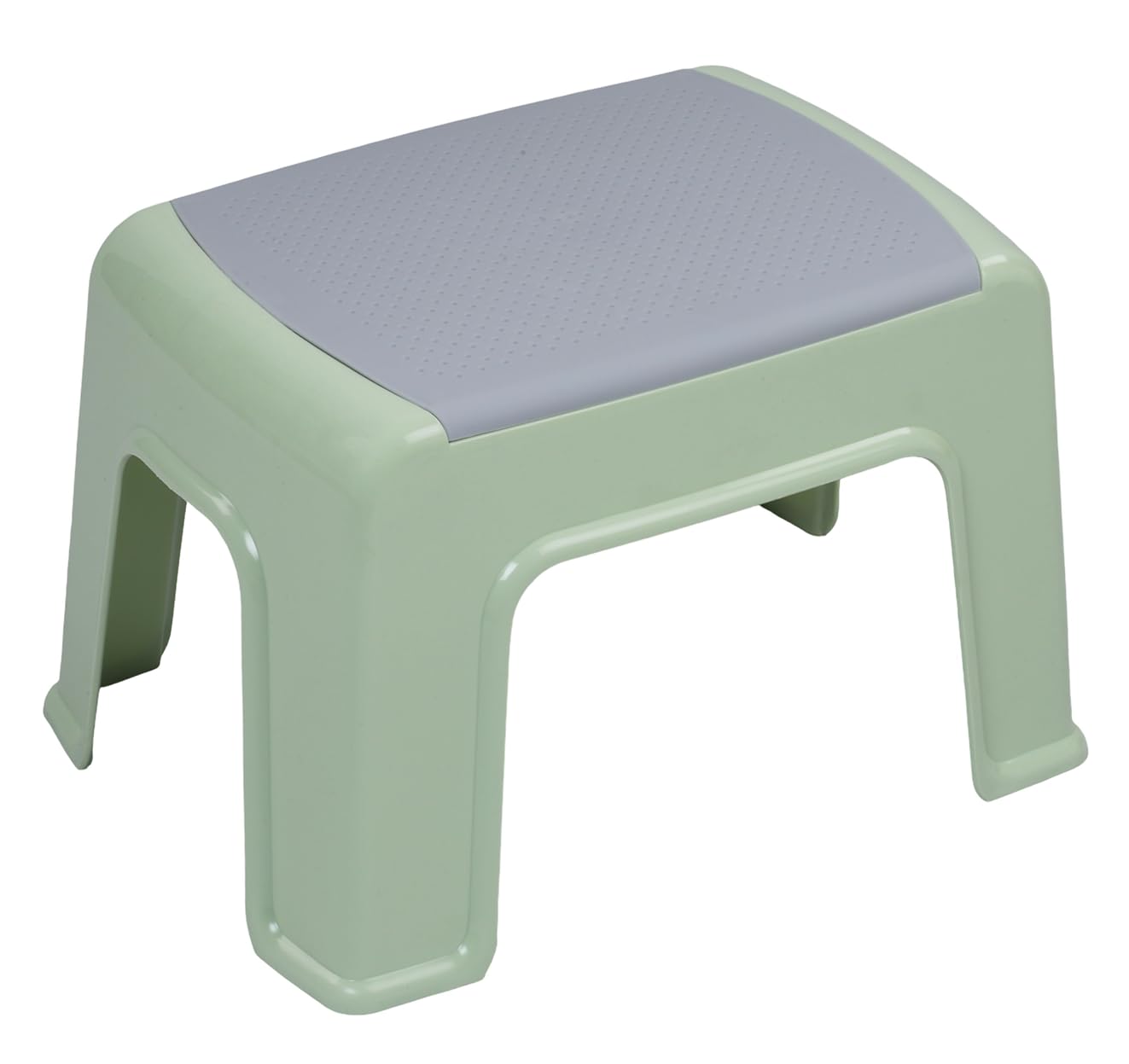 THEONA Kids Plastic Stool for Bathroom & Home | Anti-Skid Top | Strong & Lightweight Step Stool for Kids | Multipurpose Foot Rest, Sitting Stool | 22 cm Height (Green&Grey)-image-33