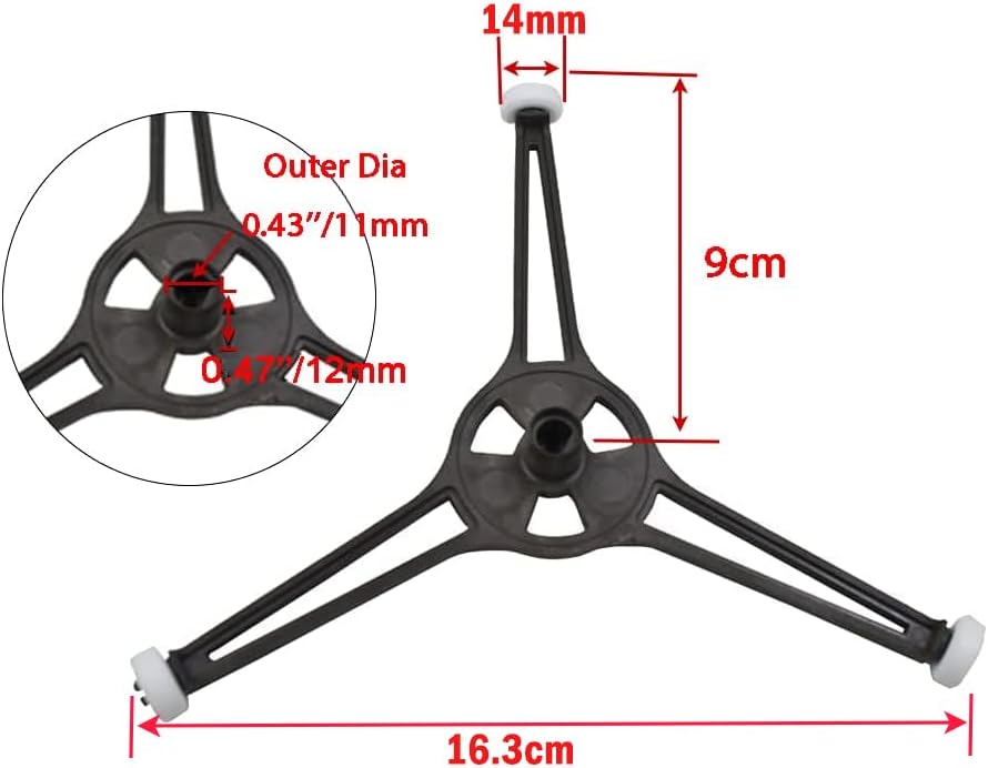 Miniatura 2 de 2 soportes para tocadiscos de microondas para horno de microondas de 9.6 pulgadas, placa giratoria plana de vidrio, soporte de bandeja de placa de