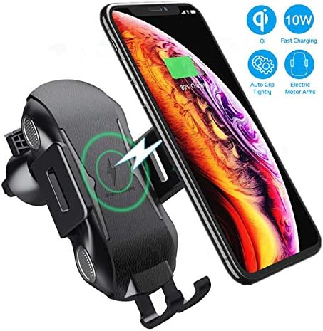 Marrrch Wireless Car Charger,Full-Automatic 10W Qi Fast Charging for Samsung Galaxy S10e/Note 9/8/ S9/ S8, Air Vent Car Phone Mount Phone Holder Compatible with All Qi Phones (Black)