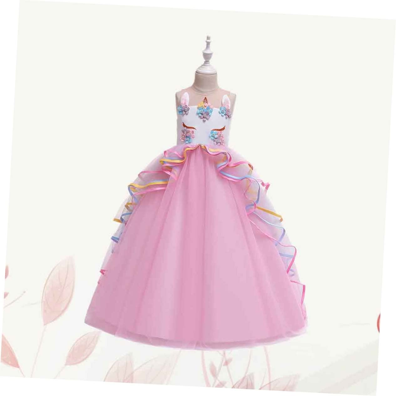 Robe de Licorne pour Garçon et Filles, Costume de Spectacle et Jeu de Rôle en Polyester Rose, Confortable, pour Cosplay et Fête