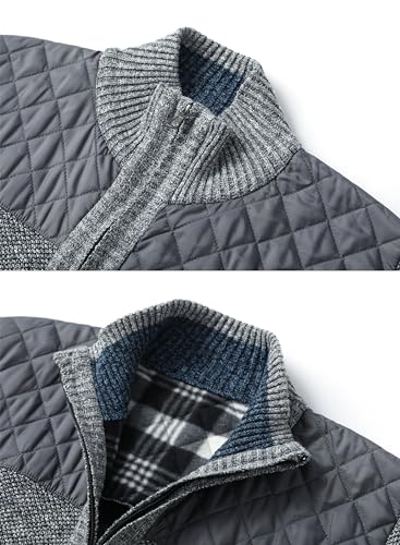 Image of Vcansion Men's Classic Cardigan Sweaters Stand Collar Slim Fit Casual Knitted Sweater
