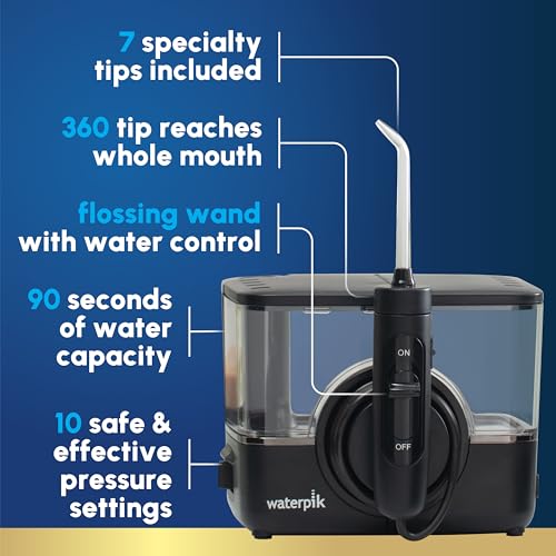 Image of Waterpik ION Professional Water Flosser, Rechargeable and Portable for Teeth, Gums, Braces, 10 Settings, 7 Flossing Tips For Multiple Users And Needs, ADA Accepted, WF-12 Black, Packaging May Vary